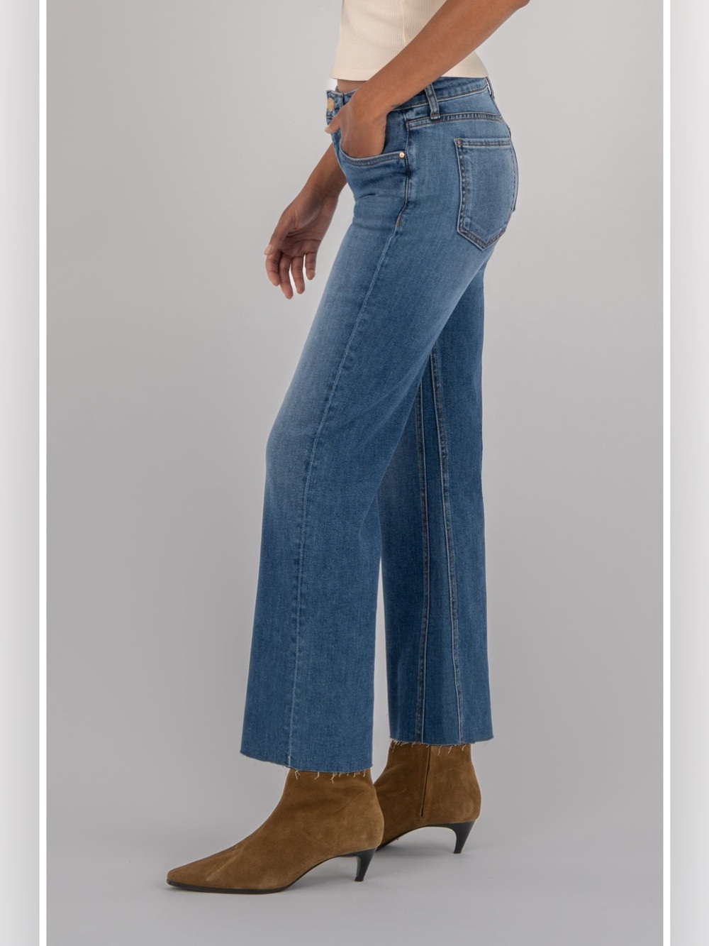 Kut From The Kloth Kelsey Raw Hem Kick Flare Jeans Size 8 - Picture 4 of 12